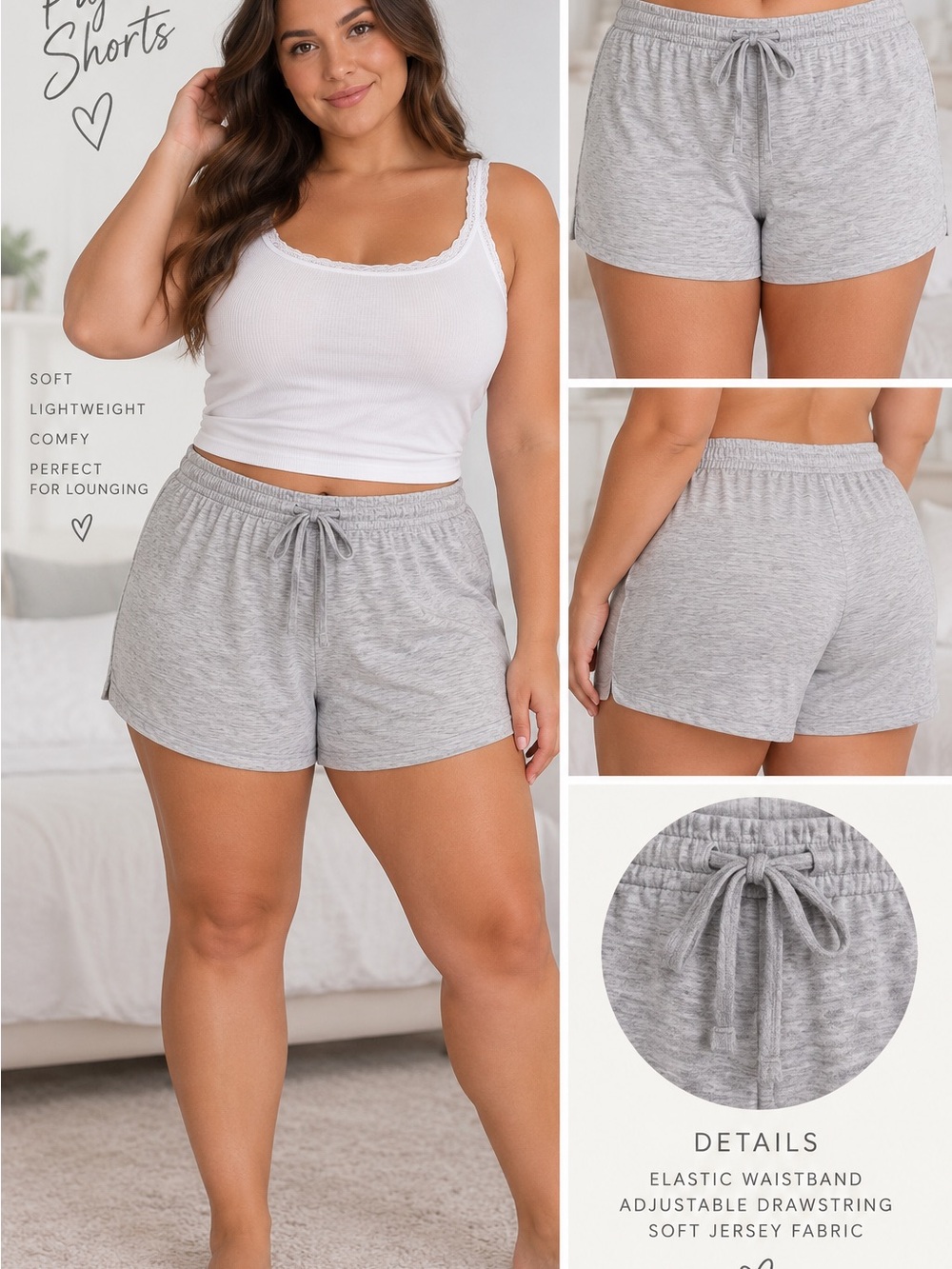 Auden Light Grey Heather Lounge Shorts